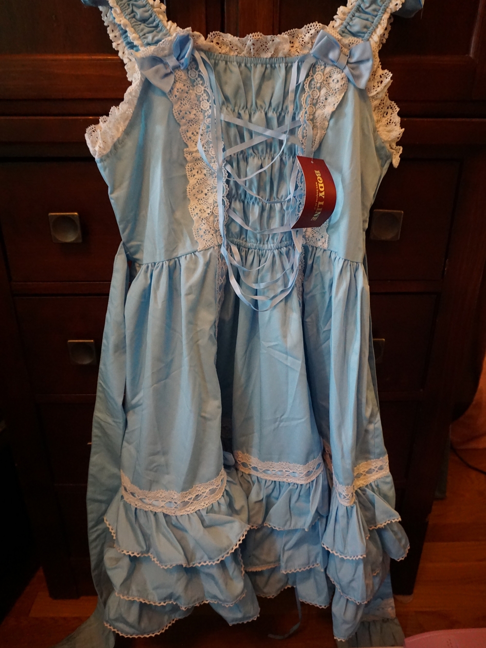 Charlotta Light Blue Sweet Lolita Lace-Trim Dress Bow - Women Dresses Accessory - Picture 9 of 11